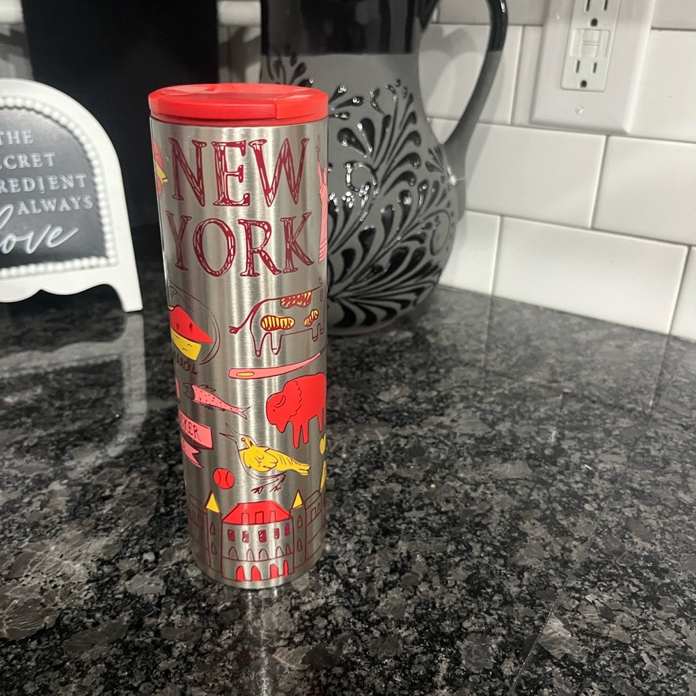 Starbucks New York Tumbler - Red and Silver